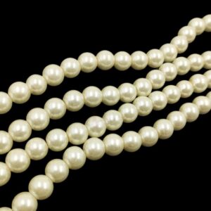 PEARLBEADS0005 - 1 STRAND IVORY WHITE 10 MM ROUND PEARL BEADS