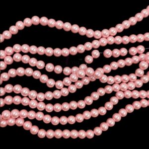 PEARLBEADS0016 - 1 STRAND BABY PINK 8 MM ROUND GLASS PEARL BEADS
