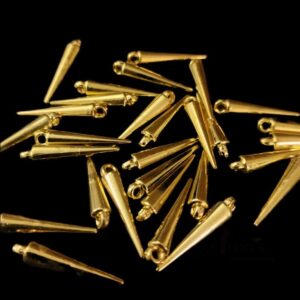 PLASTICBEADS0024- ARNAS 2.5 CM X 0.5 CM GOLDEN PLASTIC BEADS FOR JEWELLERY MAKING - 20 GRAMS PACK