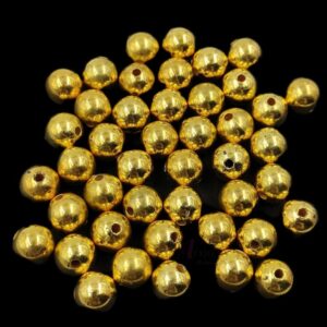 PLASTICBEADS0026- ARNAS 10MM GOLDEN PLASTIC BEADS FOR JEWELLERY MAKING - 20 GRAMS PACK