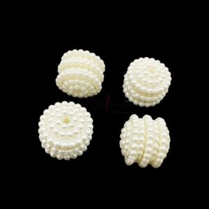 PLASTICBEADS0037- ARNAS OFF WHITE CYLINDER MOTIF PLASTIC BEADS FOR JEWELLERY MAKING - 20 GRAMS PACK