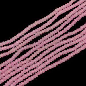 SPHERICALBEADS0001- 1 STRAND LIGHT PINK 6 X 4 MM SPHERICAL BEADS