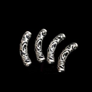 PIPES06- ARNAS 6 PIECES PACK OF SILVER OXIDIZED| GERMAN SILVER CONNECTORS FOR JEWELLERY MAKING