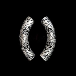 PIPES07- ARNAS 4 PIECES PACK OF SILVER OXIDIZED| GERMAN SILVER CONNECTORS FOR JEWELLERY MAKING