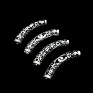 PIPES08- ARNAS 4 PIECES PACK OF SILVER OXIDIZED| GERMAN SILVER CONNECTORS FOR JEWELLERY MAKING