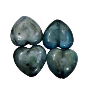 ARNAS 4 PC PACK OF METALLIC GREY HEART MOTIVE CHEMICAL BEADS