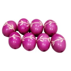 ARNAS 4 PCs PACK OF PINK WHITE ELLIPSOID MOTIVE CHEMICAL BEADS
