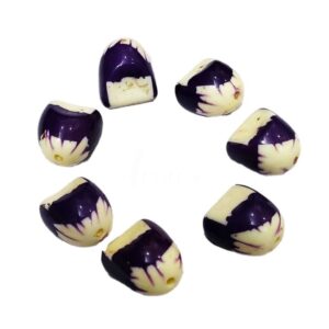 ARNAS 7 PC PACK OF PURPLE WHITE STONE MOTIVE CHEMICAL BEADS
