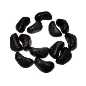 ARNAS 4 PCs PACK OF BLACK IRREGULAR STONE MOTIVE CHEMICAL BEADS
