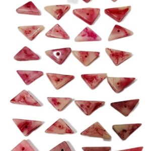 ARNAS 10 PCs PACK OF RED OFF WHITE MIX TRIANGULAR MOTIVE CHEMICAL BEADS