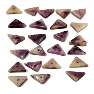 ARNAS 12 PCs PACK OF MAROON OFF WHITE MIX TRIANGULAR MOTIVE CHEMICAL BEADS