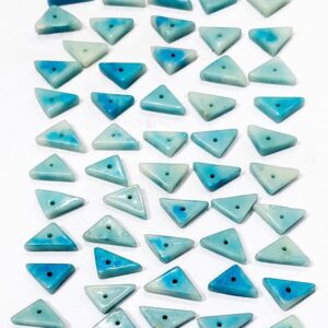 ARNAS 13 PCs PACK OF SEA GREEN BLUE MIX TRIANGULAR MOTIVE CHEMICAL BEADS