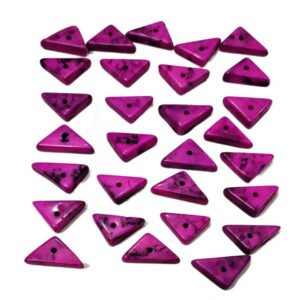 ARNAS 14 PCs PACK OF DARK PINK MIX TRIANGULAR MOTIVE CHEMICAL BEADS