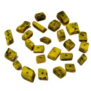 ARNAS 10 PCs PACK OF YELLOW IRREGULAR STONE MOTIVE CHEMICAL BEADS