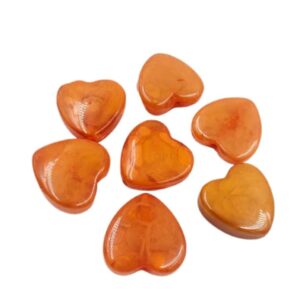 ARNAS 7 PCs PACK OF ORANGE HEART MOTIVE CHEMICAL BEADS