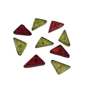 ARNAS 9 PCs PACK OF RED & GREEN TRIANGULAR MOTIVE CHEMICAL BEADS