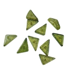 ARNAS 10 PCs PACK OF GREEN TRIANGULAR MOTIVE CHEMICAL BEADS