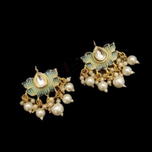 KUNDAN169 - ARNAS 1 PAIR PACK OF LOTUS MOTIF KUNDAN BEADS FOR JEWELLERY | BRACELETE | RAKHI MAKING