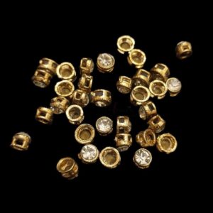 KUNDAN0173- ARNAS 10 PCS PACK OF 7 MM ROUND CASTING KUNDAN FOR JEWELLERY | BRACELETE | RAKHI MAKING