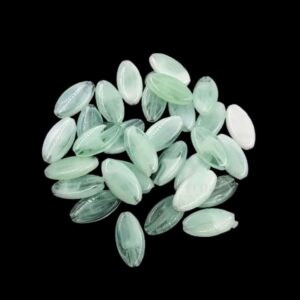 PLASTICBEADS0045 - 1 PACKET SEA GREEN 15 X 8 MM FLAT OVAL PLASTIC BEADS (20 GM)