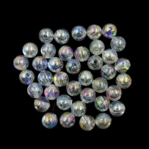 PLASTICBEADS0048 - 75 PCs (APPROX) PACK OF TRANSPARENT 8 MM PLASTIC BEADS (20 GM)