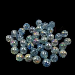 PLASTICBEADS0051 - 1 PACKET TRANSPARENT SKY BLUE 8 MM PLASTIC BEADS (20 GM)