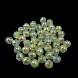 PLASTICBEADS0046 - 1 PACKET TRANSPARENT GREEN 8 MM PLASTIC BEADS (20 GM)