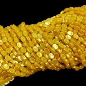 PLASTICBEADS0058 – ARNAS 80 PCs PACK OF 10 X 8 MM YELLOW TABLET PLASTIC BEADS FOR JEWELLERY MAKING ( 30 GMs )