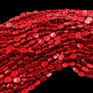 PLASTICBEADS0060 – ARNAS 80 PCs PACK OF 10 X 8 MM RED TABLET PLASTIC BEADS FOR JEWELLERY MAKING ( 30 GMs)