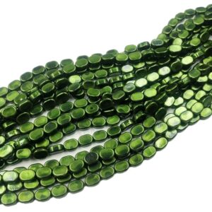 PLASTICBEADS0065 – ARNAS 80 PCs PACK OF 10 X 8 MM OLIVE GREEN TABLET PLASTIC BEADS FOR JEWELLERY MAKING ( 30 GMs )