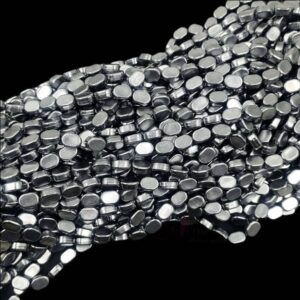 PLASTICBEADS0066 – ARNAS 80 PCs PACK OF 10 X 8 MM GREY TABLET PLASTIC BEADS FOR JEWELLERY MAKING ( 30 GMs )