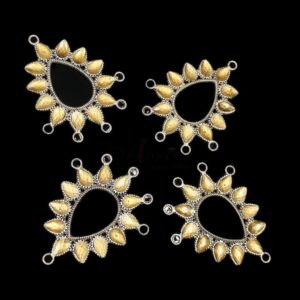 MEENAP0112/MEENAP0113/MEENAP0013/MEENAP0012/MEENAP0009/MEENAP0010/MEENAP0011- ARNAS 2 PCS PACK OF STONED SILVER OXIDIZED CHARMS FOR NECKLACE | EARRINGS MAKING