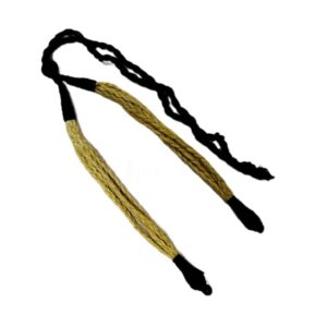 JUTEDORI0001 – 1 PC PACK OF YELLOW BLACK HANDMADE ADJUSTABLE JUTE BACK DORI FOR JEWELLERY MAKING