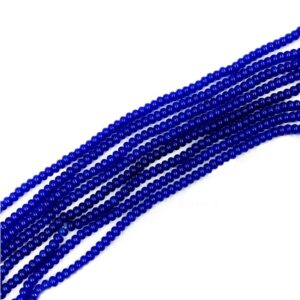 SPHERICALBEADS0004 - 1 STRAND ROYAL BLUE 6 X 4 MM SPHERICAL BEADS
