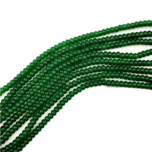 SPHERICALBEADS0007  – 1 STRAND GREEN 6 X 4 MM SPHERICAL BEADS
