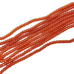 SPHERICALBEADS0008 – 1 STRAND ORANGE 6 X 4 MM SPHERICAL BEADS