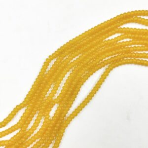 SPHERICALBEADS0011 – 1 STRAND YELLOW 6 X 4 MM SPHERICAL BEADS
