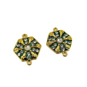 ARNAS 2 PCs PACK OF DESIGNER GEOMETRIC MOTIF KUNDAN BEADS FOR JEWELLERY | BRACELETE | RAKHI MAKING