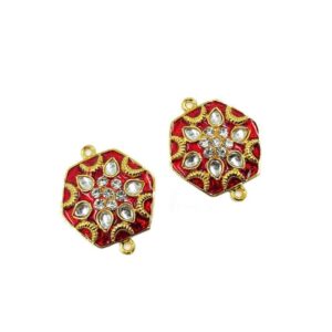 ARNAS 2 PCs PACK OF DESIGNER GEOMETRIC MOTIF KUNDAN BEADS FOR JEWELLERY | BRACELETE | RAKHI MAKING