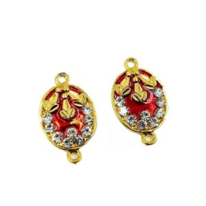 ARNAS 2 PCs PACK OF DESIGNER OVAL MOTIF KUNDAN BEADS FOR JEWELLERY | BRACELETE | RAKHI MAKING