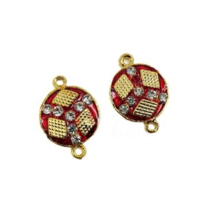 ARNAS 2 PCs PACK OF DESIGNER ROUND MOTIF KUNDAN BEADS FOR JEWELLERY | BRACELETE | RAKHI MAKING