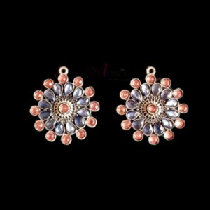 MEENAP0025- ARNAS 2 PCS PACK OF SILVER OXIDIZED CHARMS MULTICOLORED MEENA FOR NECKLACE | EARRINGS MAKING