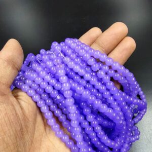 RGLASS0069 – 1 STRAND LAVENDER 6MM ROUND GLASS BEADS