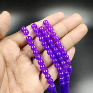RGLASS0070 – 1 STRAND PURPLE 6MM ROUND GLASS BEADS