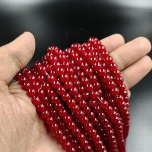 RGLASS0076 – 1 STRAND MAROON 6MM ROUND GLASS BEADS
