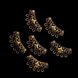 CAPg0011 - ARNAS 5 PIECES PACK OF GOLDEN GERMAN SILVER CAP FOR JEWELLERY MAKING – 25 GM PACK