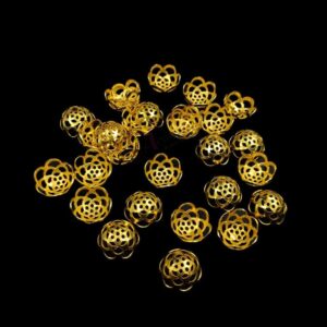 CAPg0012 - ARNAS 52 PIECES PACK OF GOLDEN PLASTIC CAP FOR JEWELLERY MAKING – 25 GM PACK