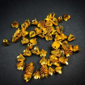 CAPg0013 – ARNAS 77 PIECES PACK OF GOLDEN PLASTIC CAP FOR JEWELLERY MAKING – 25 GM PACK