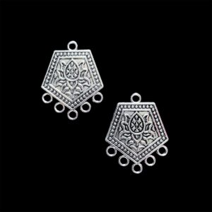 OXIS0350– 4 PCS PACK OF SILVER PLATED DESIGNER  GERMAN SILVER PENDANT