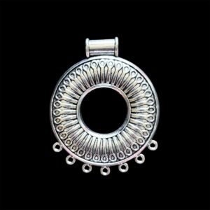 OXIS0352– 2 PCS PACK OF SILVER PLATED DESIGNER  GERMAN SILVER PENDANT